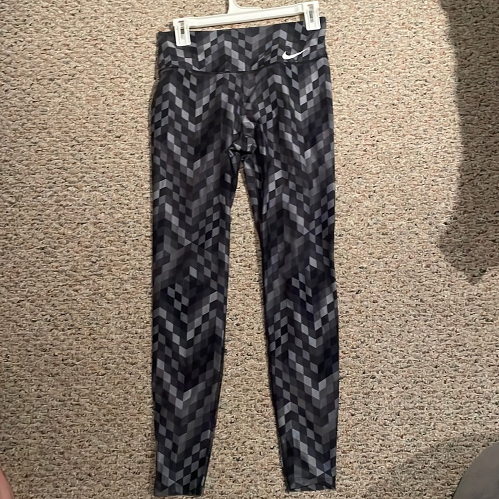 Grey and Black Nike Dri-Fit Leggings